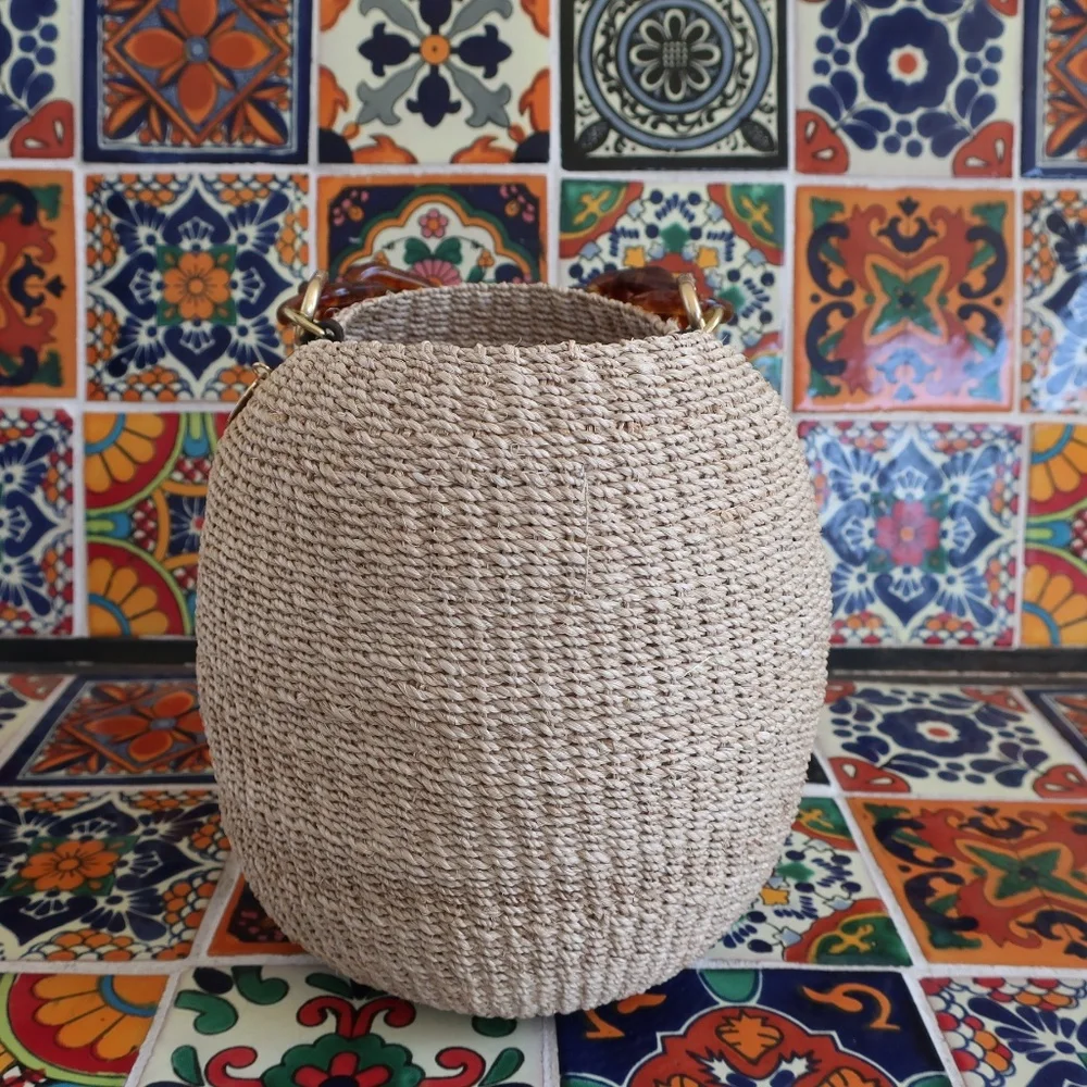 Clare V. Pot de Miel in Cream w/Tortoise Resin Top Handle - Picture 12 of 13